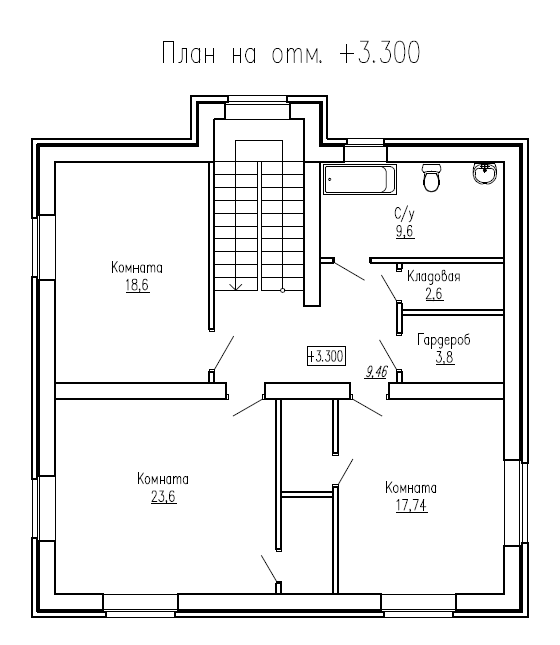 Двухэтажный жилой дом ДК-3