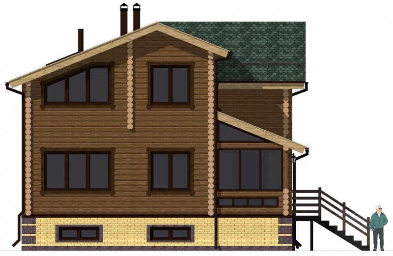 Двухэтажный деревянный жилой дом ДД-1